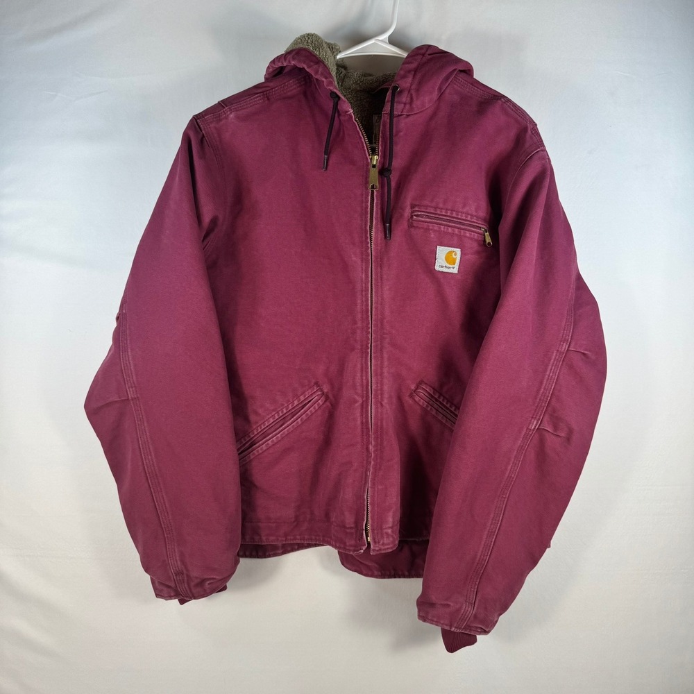 Carhartt WJ141 648 Women Sandstone Sierra Sherpa Lined Jacket Wine Large